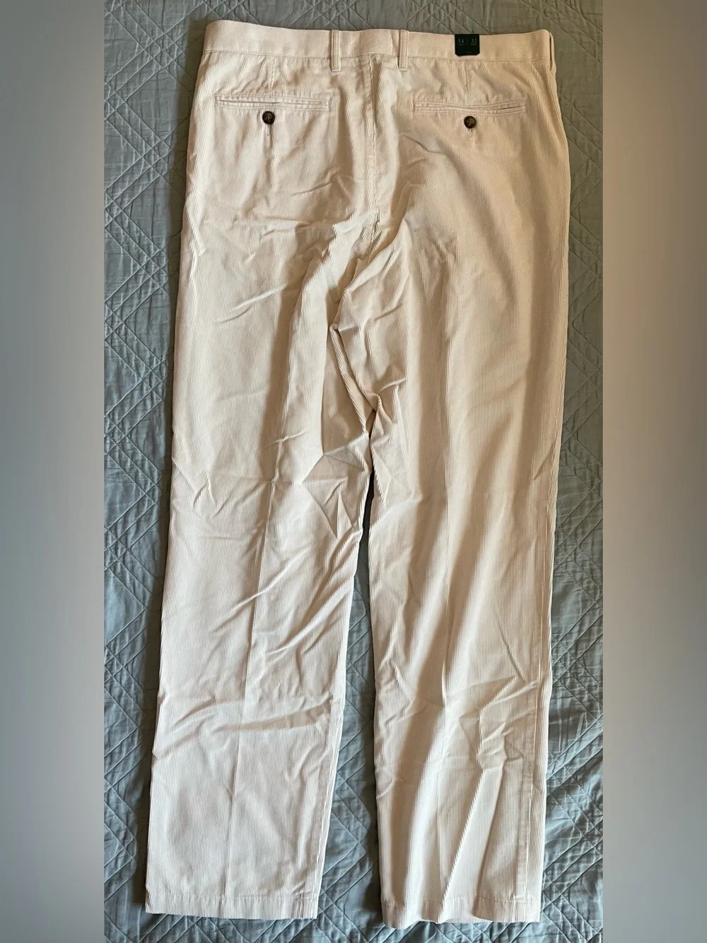 J. CREW Classic-fit pleated 14-wale corduroy trouser in Ivory Size 34 NWT CO455